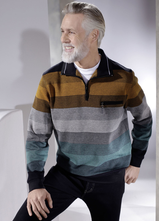 Sweatshirts - Sweatshirt von „Hajo“, in Größe 046 bis 062, in Farbe ROST-ANTHRAZIT-PETROL