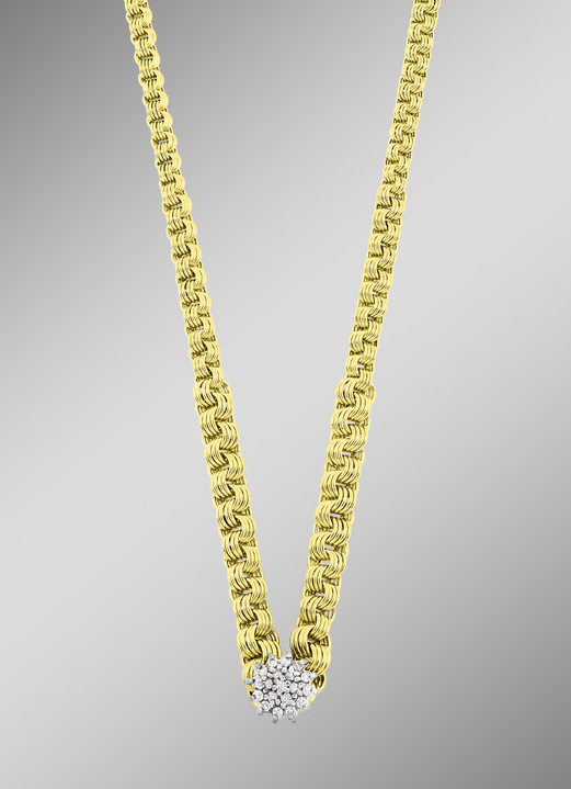Halsketten - Handgefertigte Halskette mit Brillanten, in Farbe  Ansicht 1