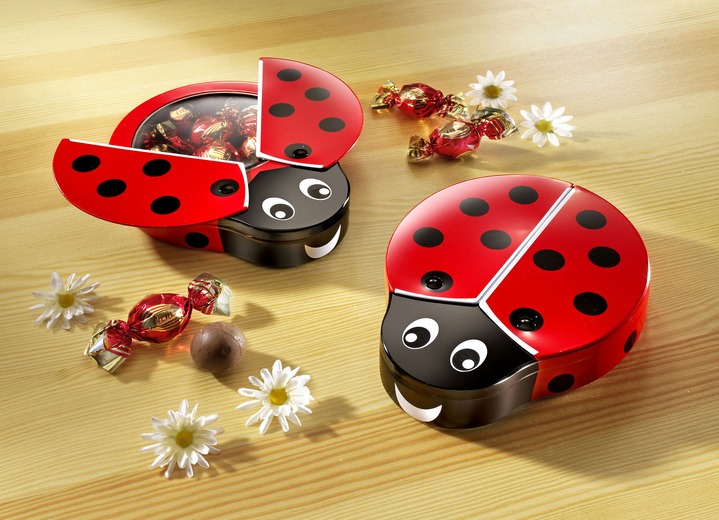 Geschenkideen - Milchschokoladen-Geschenkdose Glückskäfer, in Farbe