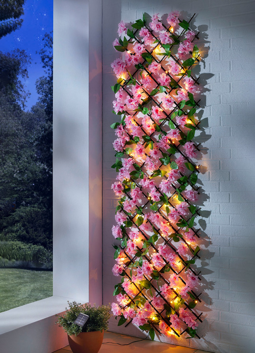 Sichtschutz - Beleuchtetes Wandgitter, in Farbe BUNT, in Ausführung Kirschblüten, klein Ansicht 1