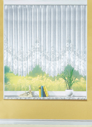 Blumenfenster-Store, gleichmäßig gebogt, mit Faltenband - Gardinen | BADER