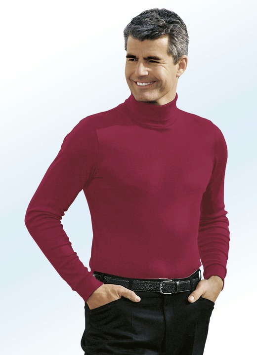 Shirts & Sweatshirts - Tragangenehmer Rolli in 10 Farben, in Größe 046 bis 062, in Farbe WEINROT Ansicht 1