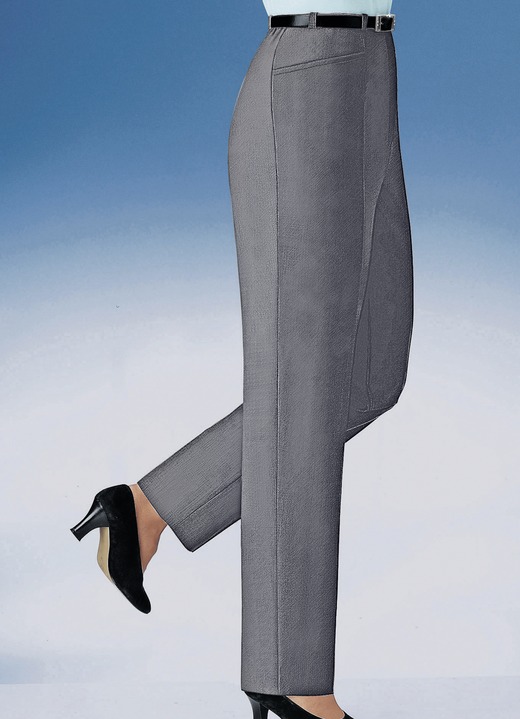 Hosen - Hose mit Gürtel, in Größe 018 bis 275, in Farbe MITTELGRAU MEL. Ansicht 1