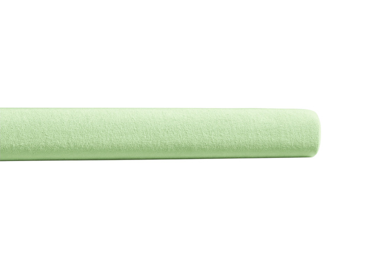 Spannbetttücher - Kuschelweiche Spannbetttücher aus hochwertigem Nicki-Velours, in Größe 133 (Spannbetttuch, 90–100/200 cm) bis 138 (Spannbetttuch, 180–200/200 cm), in Farbe GRÜN Ansicht 1
