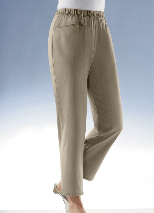 Hosen - 7/8-Jeans aus Soft-Denim, in Größe 019 bis 060, in Farbe SAND Ansicht 1