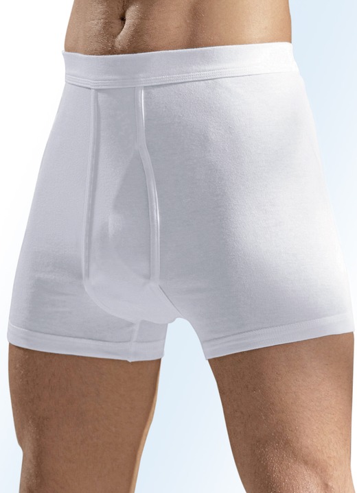 Hermko Fünferpack Unterhosen aus Feinripp mit Eingriff, weiß - Wäsche |  BADER