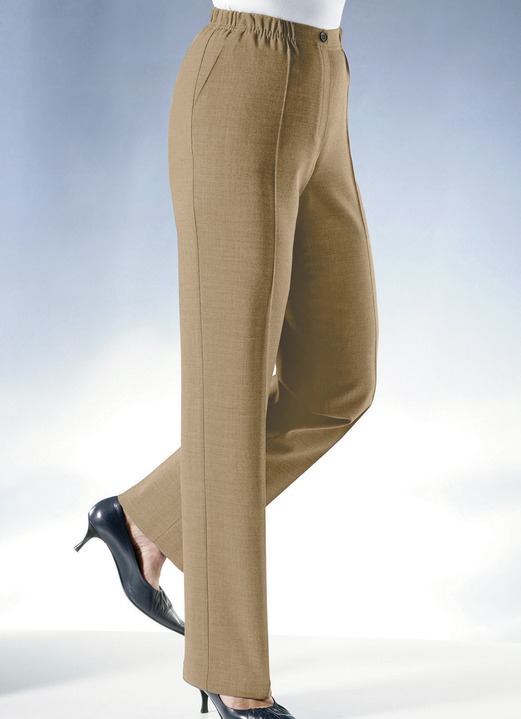 Damenmode - Hose mit eingearbeiteter Tresortasche, in Größe 019 bis 058, in Farbe CAMEL MELIERT Ansicht 1
