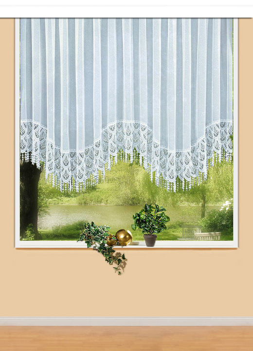 Blumenfenster-Store mit Plauener Spitze - Gardinen | BADER