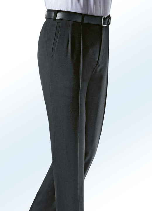 Hosen - „Klaus Modelle“-Hose mit weichem Griff in 4 Farben, in Größe 025 bis 110, in Farbe ANTHRAZIT MELIERT Ansicht 1