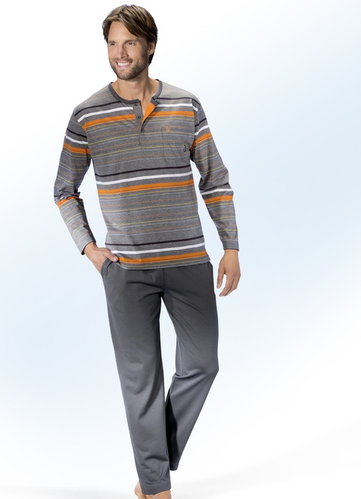 Hajo Klima Komfort Schlafanzug mit Knopfleiste - Nachtwäsche | BADER