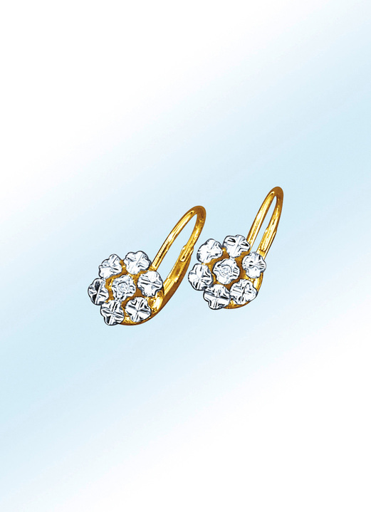 Diamant-Ohrringe in Blütenfrom mit 2 lupenreinen Brillanten - Damen-Diamantschmuck  | BADER