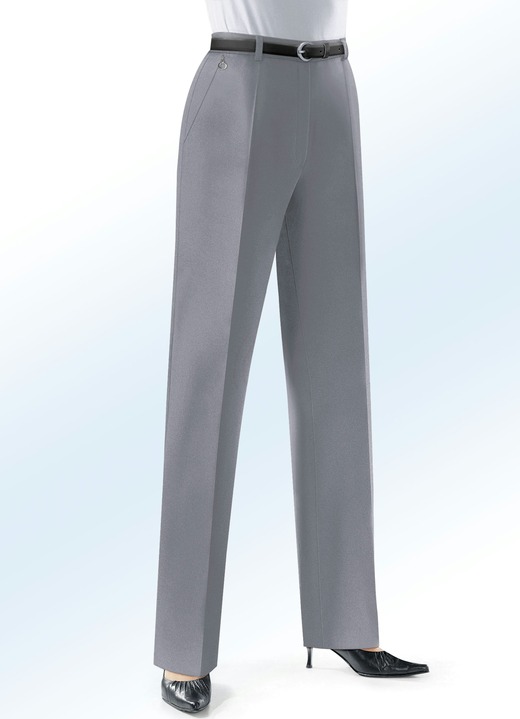Hosen mit Knopf- und Reißverschluss - Klassische Hose, in Größe 018 bis 245, in Farbe MITTELGRAU