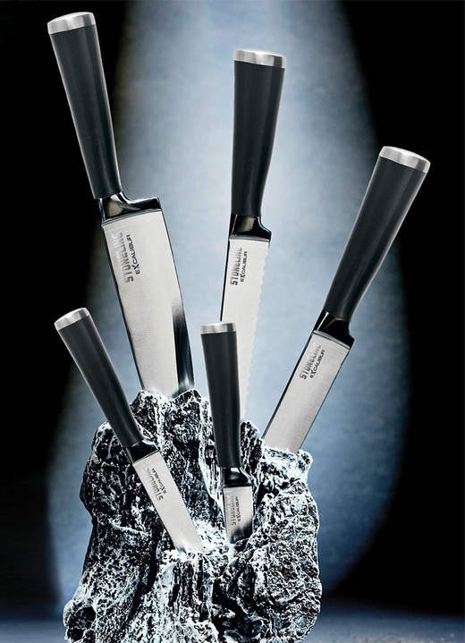 Stoneline® Excalibur® Messerblock, 7-teilig, mit 5 Edelstahlmessern -  Markenwelt | BADER