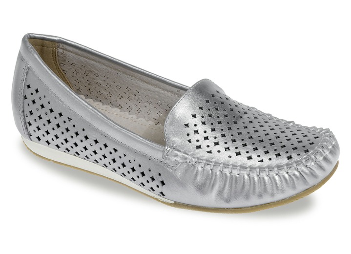 Mokassin-Slipper mit luftiger Zierlochung - Schuhe | BADER