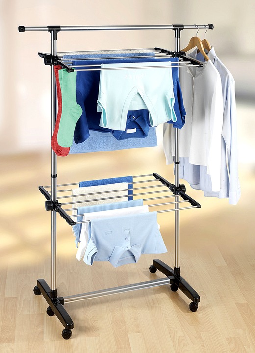 Platzspar-Wäscheständer mit einklappbaren Seitenteilen - Ordnung | BADER
