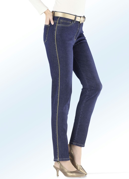 Edel-Jeans mit Glanzgarn-Paspelierung - Hosen | BADER
