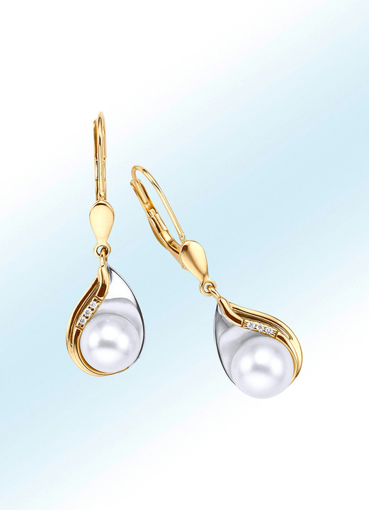 Ohrringe mit Perle und Diamanten - Damen-Perlenschmuck | BADER