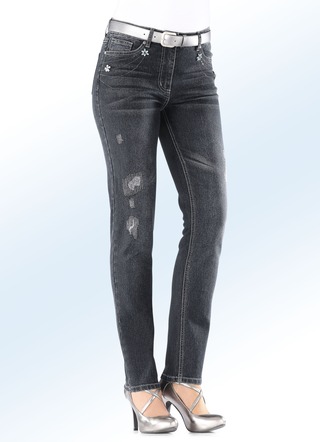 Jeans mit Steinchenapplikationen