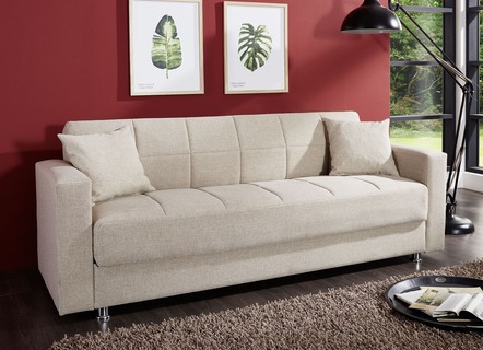 Klick-Klack-Sofa mit Dekokissen