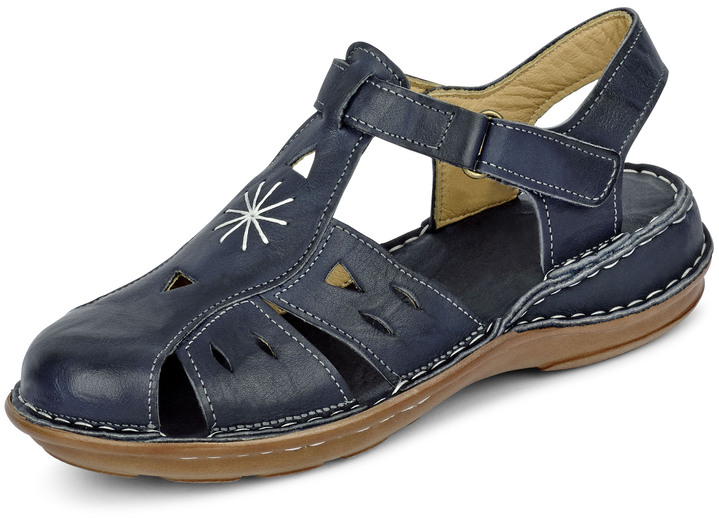 Sandaletten & Pantoletten - Gemini Sandale aus schattiertem Rind-Nappaleder, in Größe 036 bis 042, in Farbe MARINE Ansicht 1