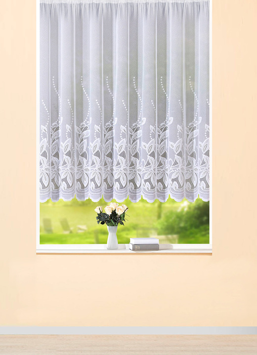 Blumenfenster-Store mit gebogtem Abschluss - Gardinen | BADER