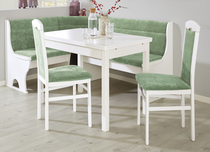 Stühle & Sitzbänke - Stilvolle Esszimmermöbel, in Farbe WEISS-GRÜN, in Ausführung 2er-Set Stühle Ansicht 1