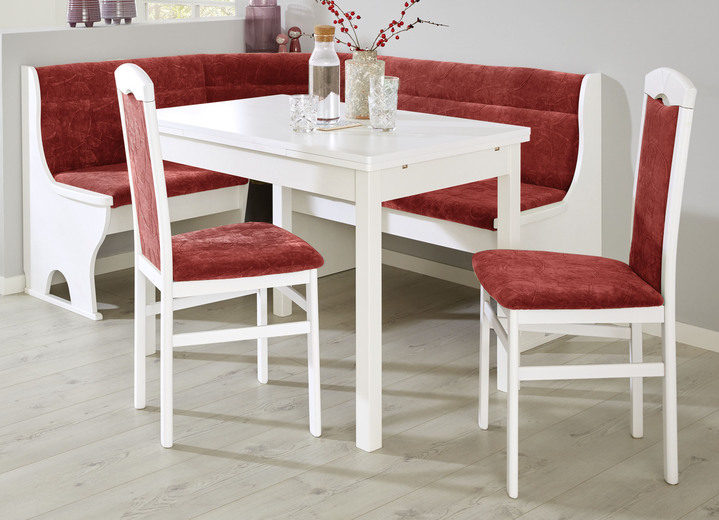 Stühle & Sitzbänke - Stilvolle Esszimmermöbel, in Farbe WEISS-ROT, in Ausführung 2er-Set Stühle Ansicht 1