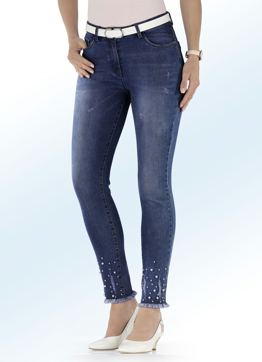 Jeans mit Fransensaum und tollen Zierperlen - Damen | BADER