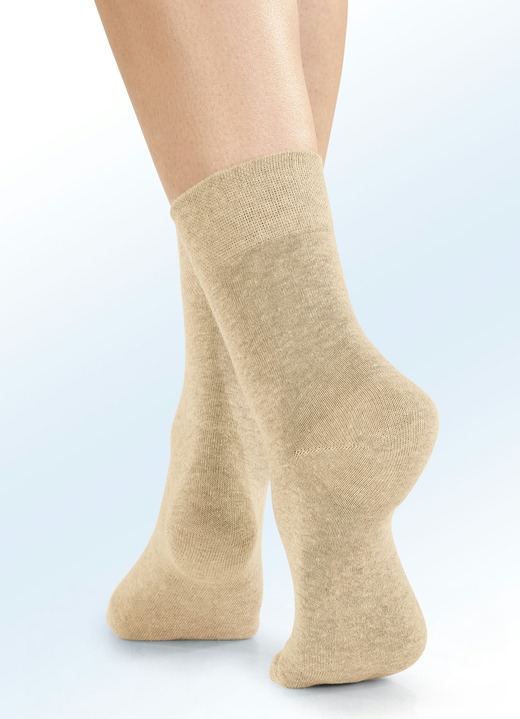 Strümpfe & Strumpfhosen - Viererpack Socken mit BIO-Baumwolle, in Größe 1 (Schuhgr. 35-38) bis 3 (Schuhgr. 43-46), in Farbe 2X SAND, 2X BEIGE Ansicht 1
