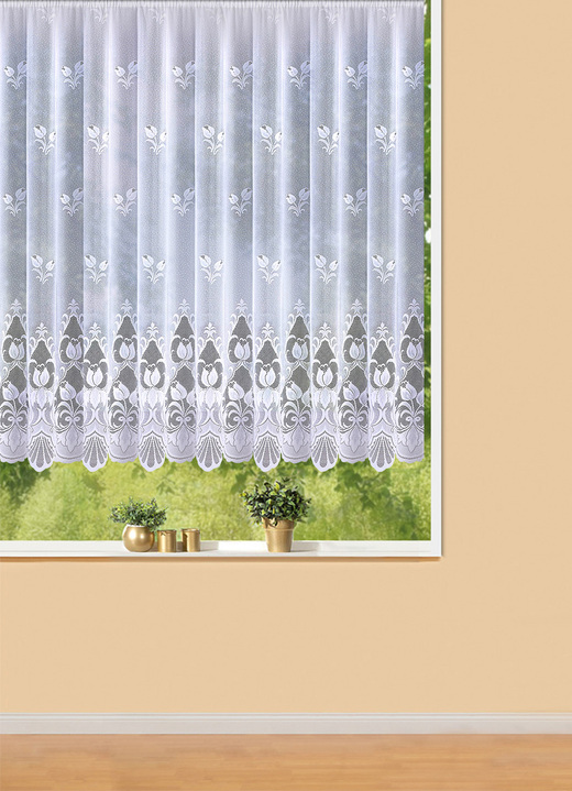 Blumenfenster-Store mit Automatikfaltenband 1:3 - Gardinen | BADER