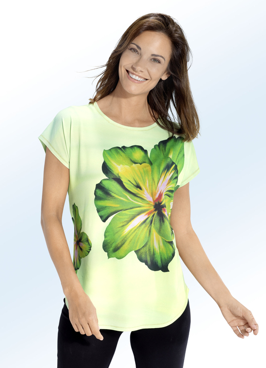 Shirts - Shirt mit Blüten-Dessin, in Größe 040 bis 046, in Farbe PISTAZIE