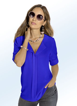Elegante Bluse blau bequem online bestellen bei BADER