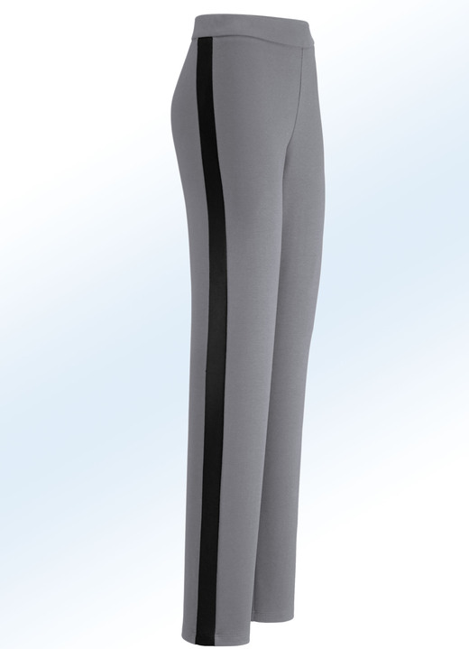 Hosen - Hose im angesagten Materialmix, in Größe 018 bis 245, in Farbe M''GRAU-SCHWARZ Ansicht 1