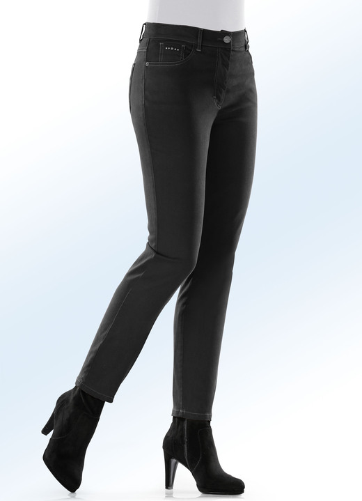 Hosen - Hose in 5-Pocket-Form mit softem Griff, in Größe 018 bis 054, in Farbe SCHWARZ Ansicht 1