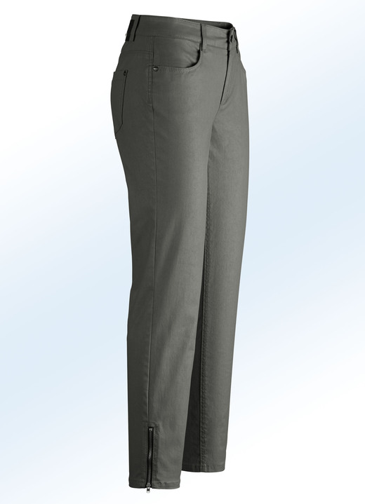 Hosen - Dezent schimmernde Hose, in Größe 017 bis 050, in Farbe OLIV Ansicht 1