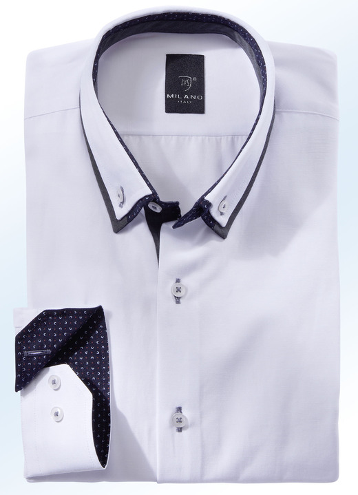Hemd in 4 Farben mit Button-Down-Doppelkragen - Hemden | BADER