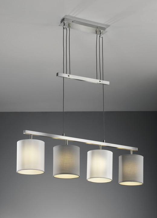 Pendelleuchte aus Stahl mit Stoff-Lampenschirm Lampen BADER & Leuchten - 