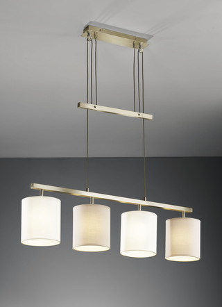 Pendelleuchte aus Stahl mit Stoff-Lampenschirm - Lampen & Leuchten | BADER