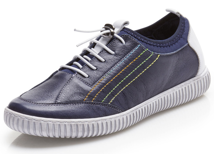 Slipper & Schnürschuhe - Gemini Sneaker mit elastischem Textilmaterial, in Größe 036 bis 042, in Farbe MARINE Ansicht 1