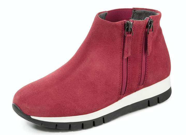 Stiefel & Stiefeletten - Bootie mit zwei Reißverschlüssen, in Größe 036 bis 042, in Farbe ROT Ansicht 1