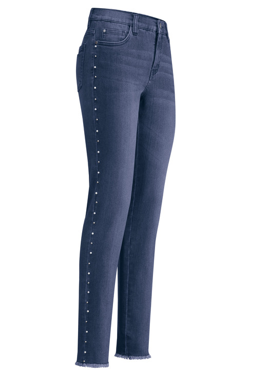 Hosen - Edel-Jeans mit tollen Zierperlen, in Größe 017 bis 050, in Farbe DUNKELBLAU Ansicht 1