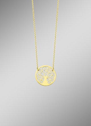 Filigrane Lebensbaum-Halskette aus Gold 585/- fein
