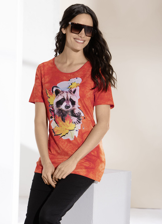 Shirts - Flottes Shirt mit farbbrillantem Inkjet-Druck in 2 Farben, in Größe 038 bis 052, in Farbe ORANGE BATIK Ansicht 1