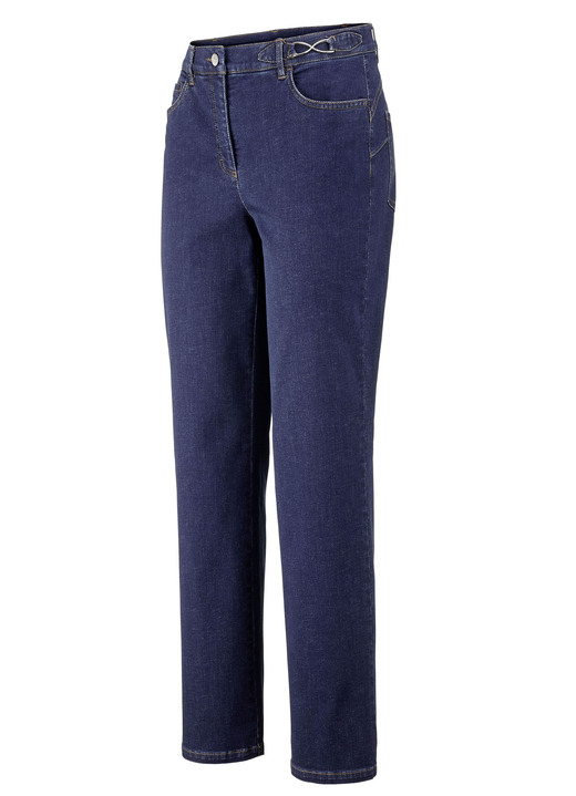Hosen - Hochelastische, figurformende Jeans, in Größe 018 bis 235, in Farbe DUNKELBLAU Ansicht 1