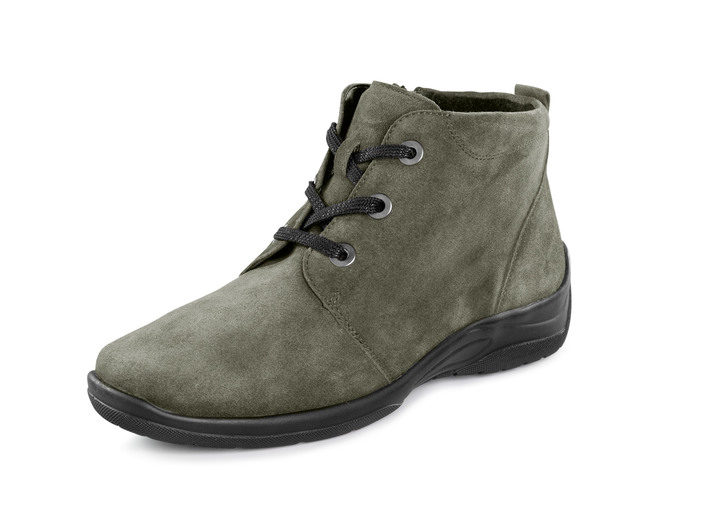 Stiefel & Stiefeletten - Waldläufer Schnür-Bootie aus weichem Veloursleder, in Größe 4 1/2 bis 9, in Farbe KHAKI Ansicht 1