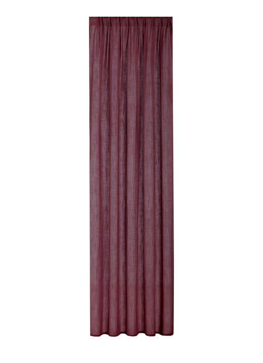 Klassisch - Halbtransparente Übergardine in Leinenoptik, in Größe 160 (H160xB140 cm) bis 456 (H245xB140 cm), in Farbe ROT, in Ausführung Mit Metallösen Ansicht 1