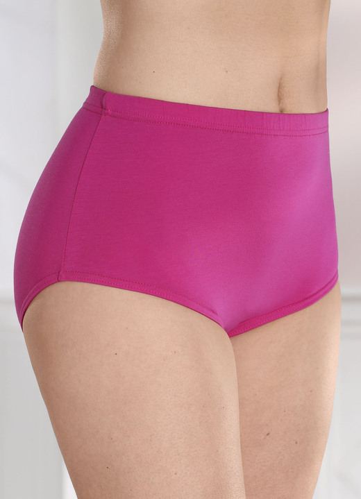 Slips - Fünferpack Slips mit Gummizug im Bund, in Größe 040 bis 062, in Farbe FUCHSIA Ansicht 1