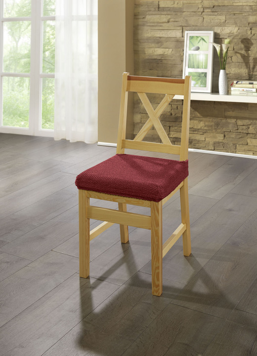 Sessel- & Sofaüberwürfe - Multi-elastische Stretchbezüge, in Größe 101 (Sesselbezug) bis 113 (Ohrensessel-Bezug), in Farbe ZIEGELROT Ansicht 1