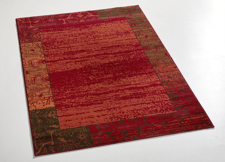 Modern - Brücken und Teppiche mit zeitlos schön verzierter Bordüre, in Größe 111 (Brücke, 60x110 cm) bis 288 (Teppich, 240x330 cm), in Farbe ROT Ansicht 1