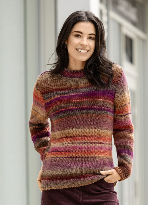 Pullover - Pullover mit Schurwolle, in Größe L(44/46) bis XS(32/34), in Farbe ORANGE-BEERE-MULTICOLOR Ansicht 1